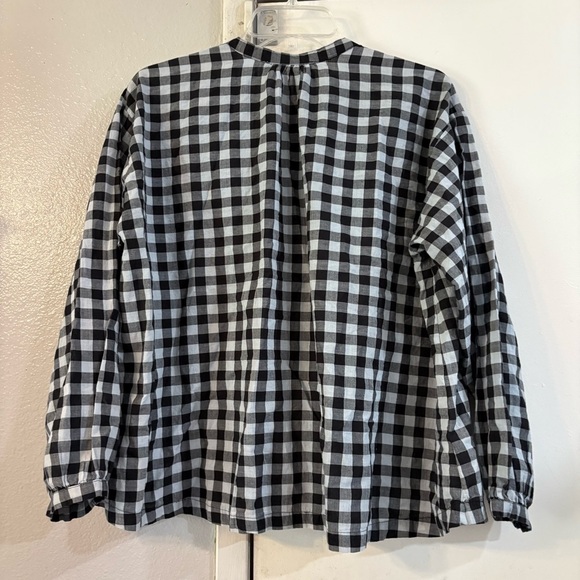 The Great Plaid Button Front Top Black Oversized Boxy Lagenlook Sleep Collection - Picture 3 of 8